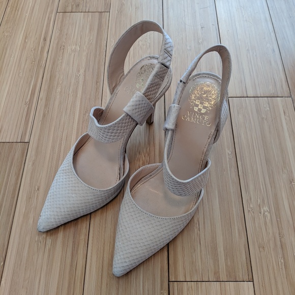 Vince Camuto Shoes - Vince Camuto Nude Strappy Pumps